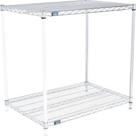 Global Industrial 2 Shelf, Chrome Wire Shelving Unit, Add On, 36"W x 24"D x 34"H