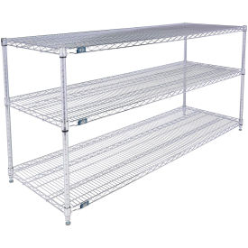 Global Industrial 3 Shelf, Chrome Wire Shelving Unit, Starter, 72"W x 12"D x 34"H