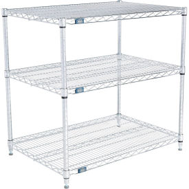 Global Industrial 3 Shelf, Chrome Wire Shelving Unit, Starter, 36"W x 24"D x 34"H