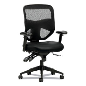 HON Prominent Mesh High-Back Task Chair, Supports to 250 lb, 17" to 21" Seat Height, Black