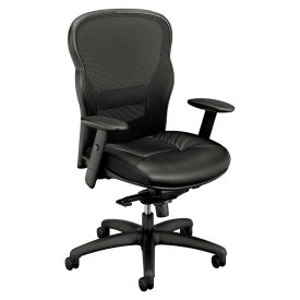 HON Wave Mesh High-Back Task Chair, Supports to 250 lb, 19-1/4" to 22" Seat Height, Black
