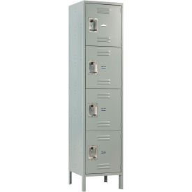 Global Industrial Infinity 4-Tier 4 Door Locker, 18"W x 21"D x 78"H, Gray, Unassembled