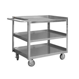 Durham Mfg® Stock Cart w/ 3 Shelves, Stainless Steel, 1200 lb. Capacity, 36"L x 18-1/8"W x 35"H
