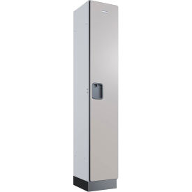 Global Industrial 1-Tier 1 Door Wood Locker, 12"W x 15"D x 72"H, Gray, Assembled