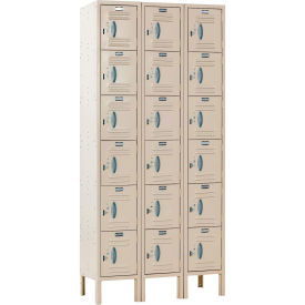 Global Industrial Capital 6-Tier 18 Door Locker, 36"W x 15"D x 78"H, Tan, Assembled