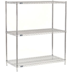 Global Industrial 3 Shelf, Stainless Steel Wire Shelving Unit, Starter, 48"W x 24"D x 54"H