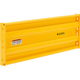 Global Industrial Steel Guard Rail, 3-Rib, 4'L, Yellow