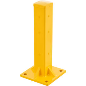 Global Industrial Bolt-On Steel Post for Single Guard Rail, 24"H, Yellow
