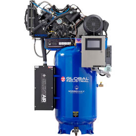 Global Industrial Silent 2 Stage Air Compressor, Variable Speed, 10HP, 80 Gal, 1 & 3PH 208V-230V