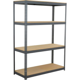 Global Industrial 4 Shelf, Heavy Duty Boltless Shelving, 72"W x 18"D x 72"H,Wood Deck