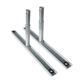Global Industrial Flat Barrier Feet for Crowd Control Barrier, Galvanized, 2/Pack