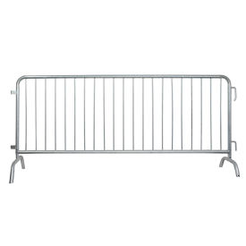 Global Industrial Steel Crowd Control Barrier, 8-1/2'L x 43"H, Bridge Feet, Galvanized