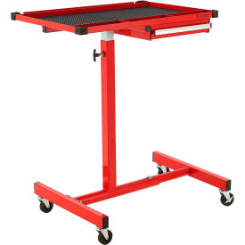 Global Industrial Heavy Duty Adjustable Height Tool Work Table with Drawer, 34"H to 48"H, Red