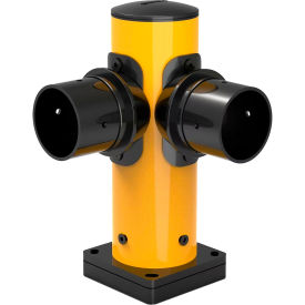 Global Industrial Corner Post for Protective Plastic Guard Rails, 18"H, Yellow
