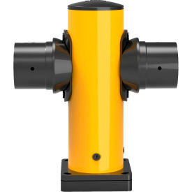 Global Industrial Middle Post for Protective Plastic Guard Rails, 18"H, Yellow