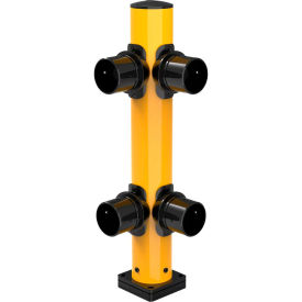 Global Industrial Corner Post for Protective Plastic Guard Rails, 42"H, Yellow