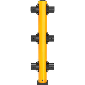 Global Industrial Middle Post for Protective Plastic Guard Rails, 60"H, Yellow