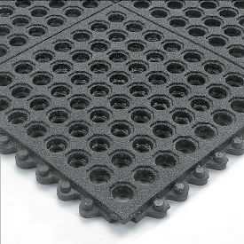 24/Seven Anti-Fatigue Mat Nitrile Rubber  Drainage Tile Gritworks Non-Slip Coating, 3X3'