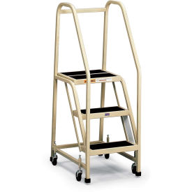 EGA F013 Office Ladder 3-Step, Rubber Surface, Gray, 450Lb. Capacity