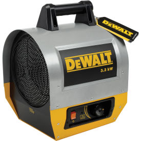 DeWALT Portable Forced Air Electric Heater, 3.3kW, 240V, Single Phase, 8,900 BTU