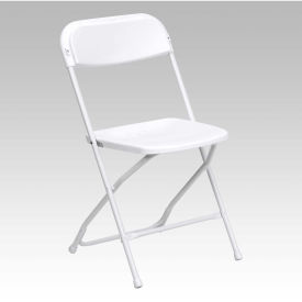 Plastic Folding Chair, 800 lbs. Capacity, White - Pkg Qty 10