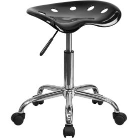Global Industrial Tractor Seat & Chrome Stool, Vibrant Black