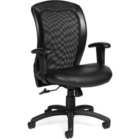 Ergonomic Chair, Mesh Back, Luxhide Seat, Black