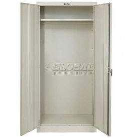 Wardrobe Cabinet, 36"W x 24"D x 78"H, Parchment, Knock-Down