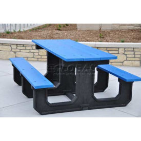 Recycled Plastic Picnic Table, Blue, 6'