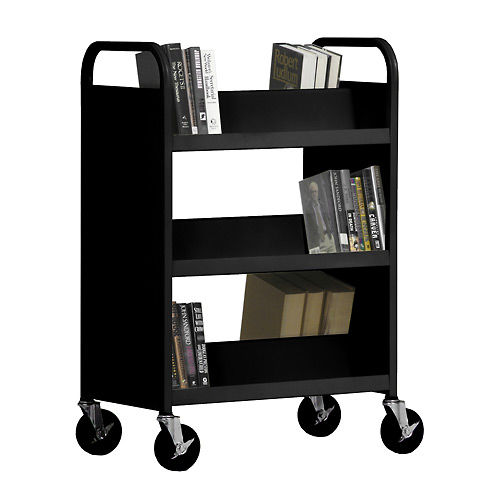 Sandusky Cabinets Sloped Shelf Book Cart Black