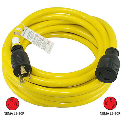 25', 30A, Generator Power/Extension Cord with NEMA L530P to L530R eBay