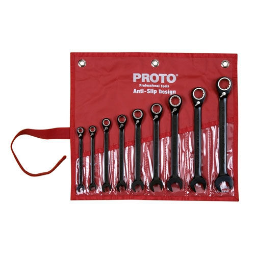 Proto 9 Piece Full Polish Combination Reversible Ratcheting Wrench Set