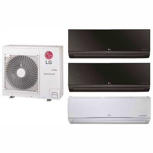 LG 24K BTU Tri Zone Mini Split System, 2 Art Cool Mirror and 1 Standard ...